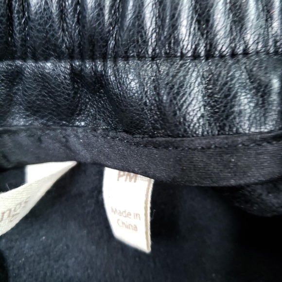 Soft Surroundings Pants Womens PM Black Faux Leather Cropped Wide Leg Pull On - Picture 11 of 15